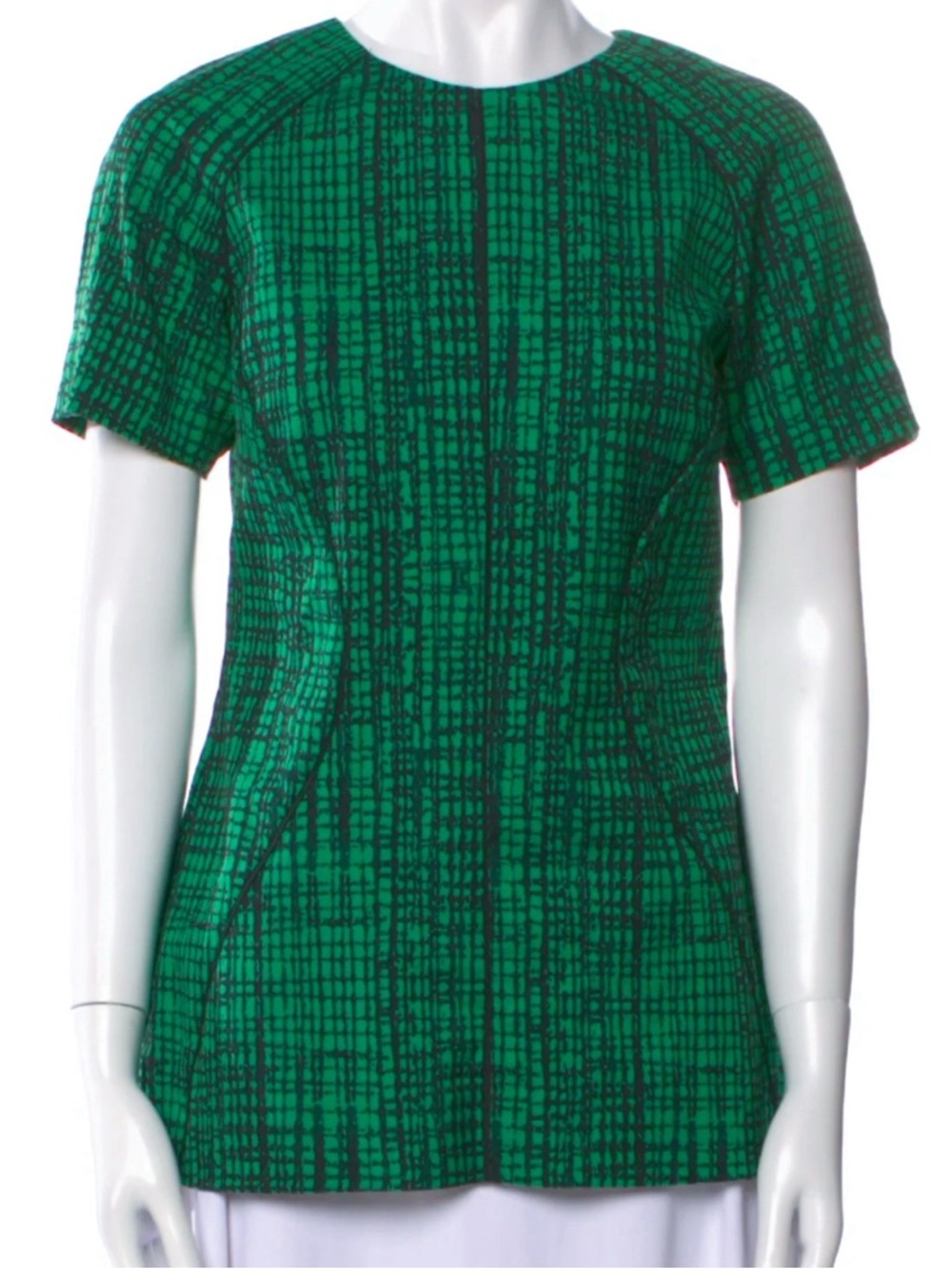 LELA ROSE  Emerald Grid Short Sleeve Top, size 4